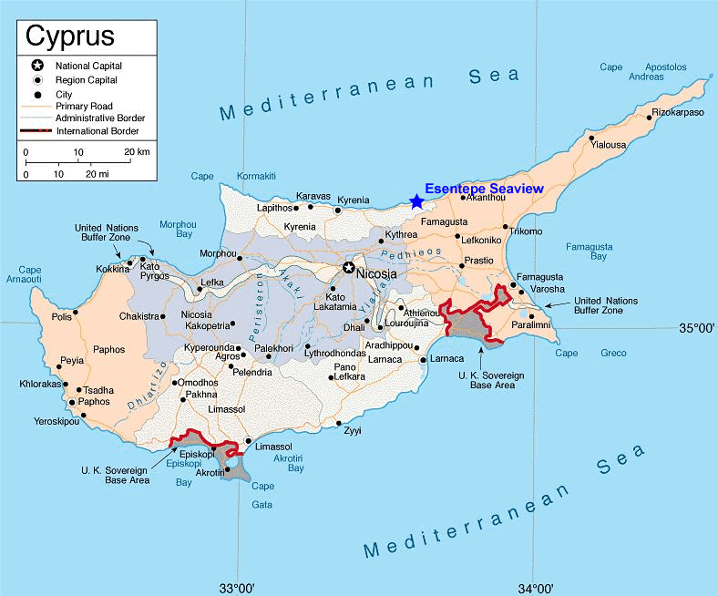 carte du Chypre du Nord